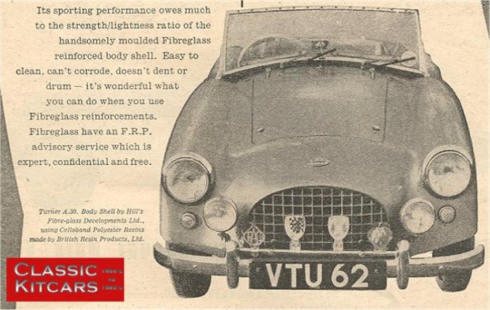 Turner Sports Cars - Turner 803. Turner A30 Advert from 1956